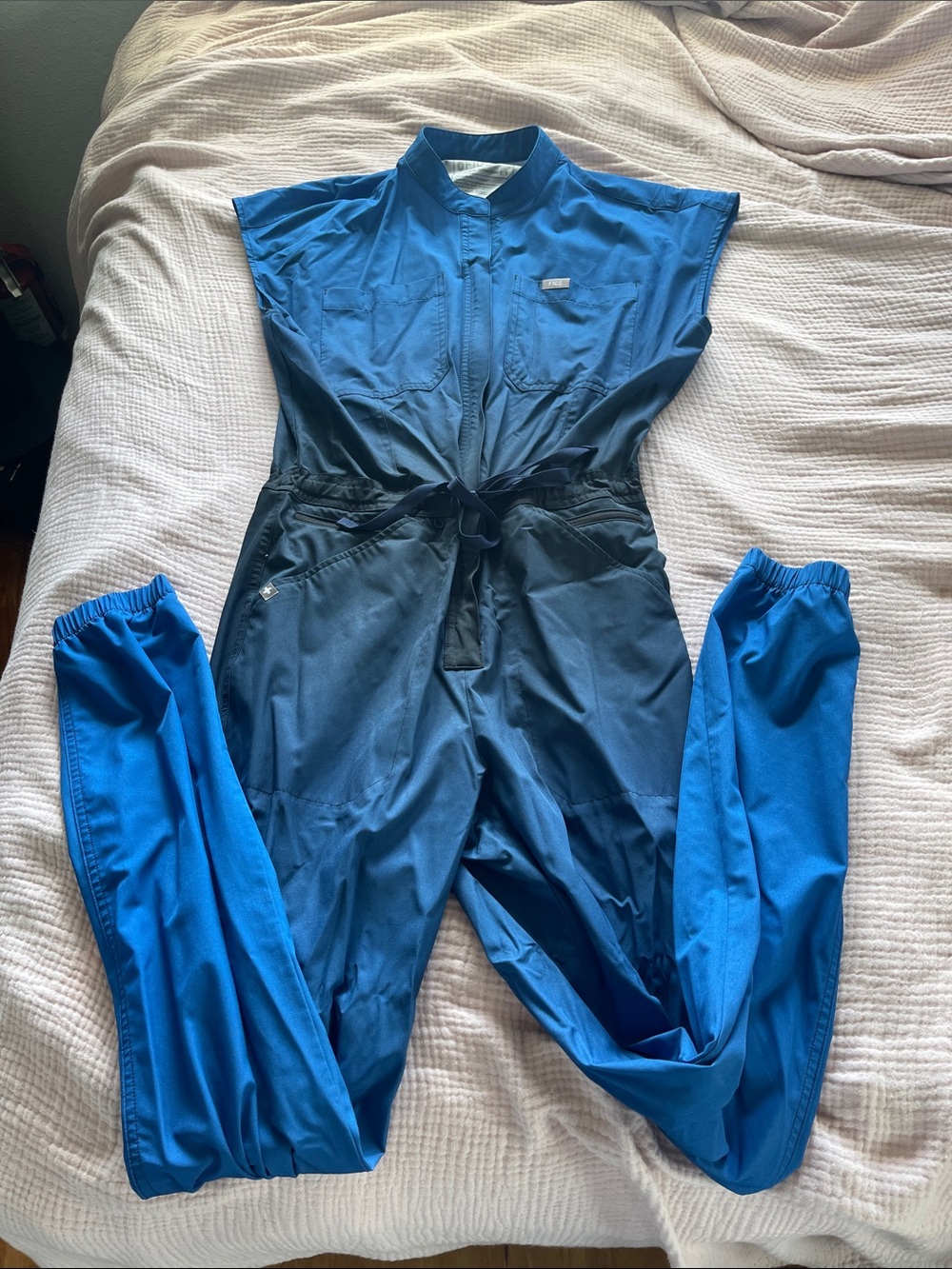 Figs summer collection ombré Blue Utility Rafaela Jumpsuit